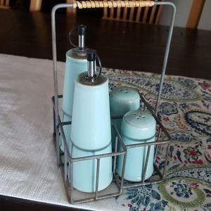 Inno-Art Teal Green Porcelain Cruet  5 Piece Set